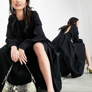 Asos Edition black trapeze midi dress!